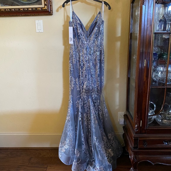 Jovani Sequined Illusion Corset Mermaid Gown - Picture 5 of 8